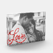 Love Script | Rode Glitter Moderne Kalligrafie Har Fotoblokken (Links)