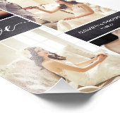 Love Script Rustic Wedding Photo Collage Foto Afdruk (Hoek)