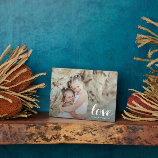 LOVE Script Tabletop Easel foto Fotoplaat (Zijkant)