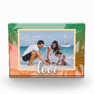 LOVE Script Tropical Palm Trees Fotoblokken