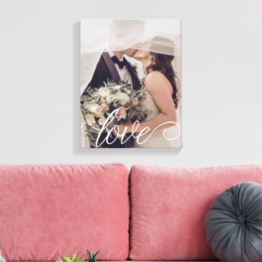 Love Script Wedding Canvas (Insitu (Woonkamer))