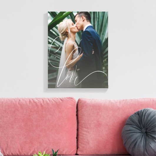 Love Script Wedding Canvas Afdruk (Insitu (Woonkamer))