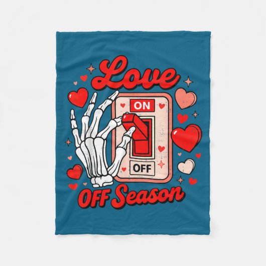 Love Season Skeleton Funny Valentines Day Womens T Fleece Deken (Voorkant)