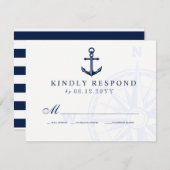 Love Sets Ancre voile Mariage nautique RSVP (Devant / Derrière)