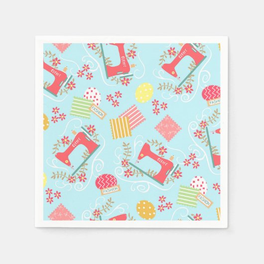 Love Sewing Blue Servet (Voorkant)