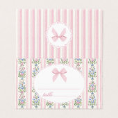Love Shack Baby Coquette Bow Floral place card (Outside Unfolded)