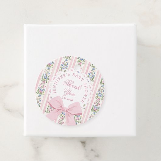 Love Shack Baby Coquette Pink Bow Bedankt Bedankjes Labels (In situ)