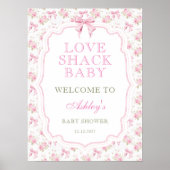 Love Shack Roze Bow Baby shower Welkom Poster (Voorkant)