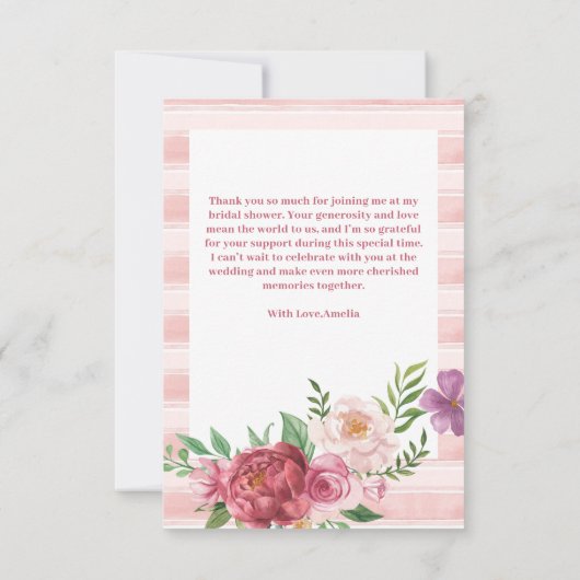 Love shack-verloofde roze strik bruiloftfeest bedankkaart (Achterkant)