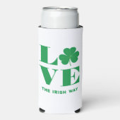 Love Shamrock Clover Irish Custom Text Groen Wit (Seltzer Voorkant)