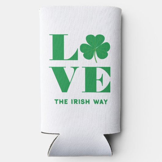Love Shamrock Clover Irish Custom Text Groen Wit (Achterkant)