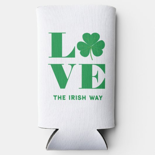 Love Shamrock Clover Irish Custom Text Groen Wit (Voorkant)