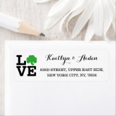Love Shamrock Irish Clover Custom St Patricks Day Etiket (Insitu)