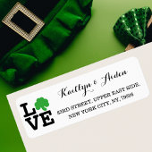 Love Shamrock Irish Clover Custom St Patricks Day Etiket