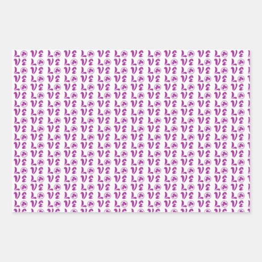 Love Shamrock Plaid Pink Classic Pattern Inpakpapier Vel (Voorkant)