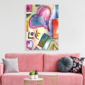 Love Shapes aquarelle peinture sur toile (Insitu(Salon))