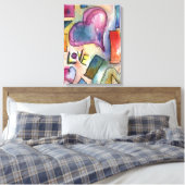 Love Shapes aquarelle peinture sur toile (Insitu(Chambre))