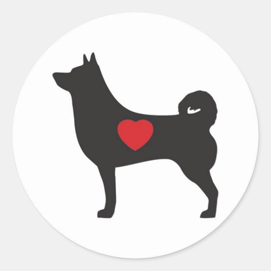 Love Shiba Inu - Sticker Cercle (Devant)