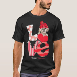LOVE Shih Tzu Dog Valentine Day 2021 Funny Women T-shirt