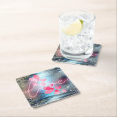 Love Shimmer Vierkante Kartonnen Onderzetter (Insitu)