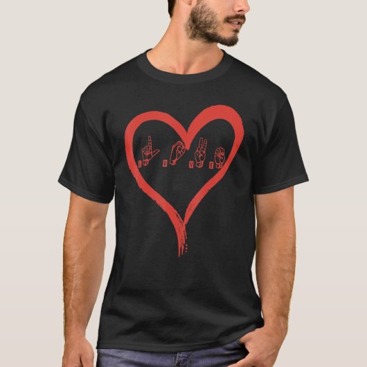 Love Sign Language Heart ASL TShirt Valentine's Da (Devant)