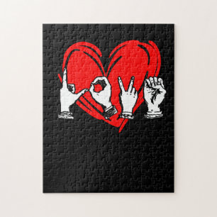 Love Sign Language Heart ASL Valentijnsdag Gift Legpuzzel