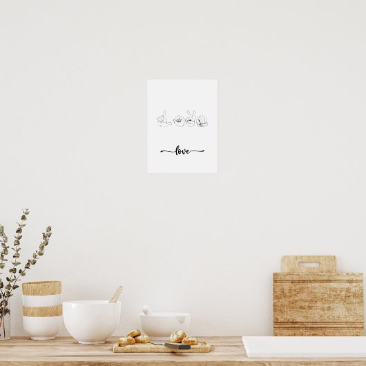 Love Sign Language Line Art Poster (Keuken)