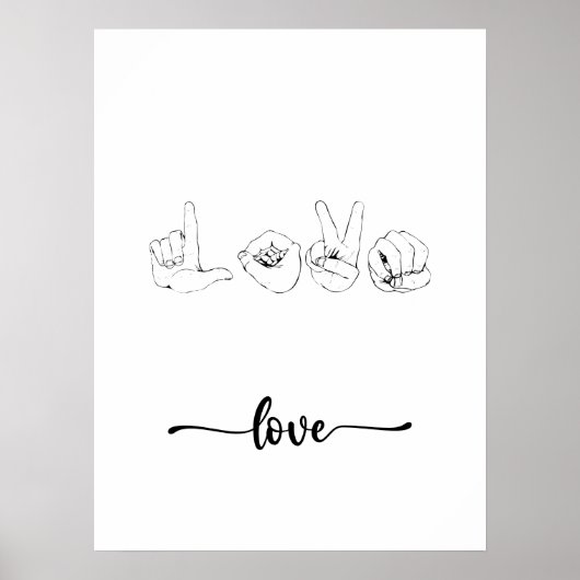Love Sign Language Line Poster (Devant)