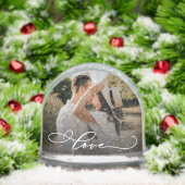 Love Simple Modern Script 2 Foto Sneeuwbol (Kerstmis)