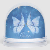 Love Simple Modern Script 2 Photo Snow Globe (Avant)