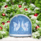 Love Simple Modern Script 2 Photo Snow Globe (Noël)