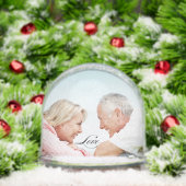 Love Simple Modern Script 2 Photo Snow Globe (Noël)