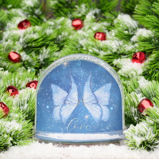 Love Simple Modern Script 2 Photo Snow Wereldbol Sneeuwbol (Kerstmis)