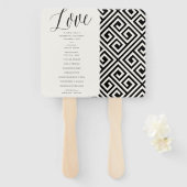 Love Simple Script Geometric Chic Wedding Program Handwaaier (Voorkant en achterkant)