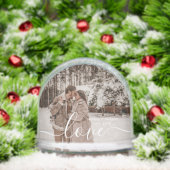 Love Simple Script Modern 2 Photo Sneeuwbol (Kerstmis)