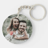 Love Simple Script Photo Sleutelhanger (Achterkant)