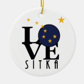 LOVE Sitka Alaska Keramisch Ornament (Voorkant)