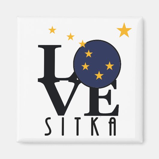 LOVE Sitka Alaska Magneet (Voorkant)