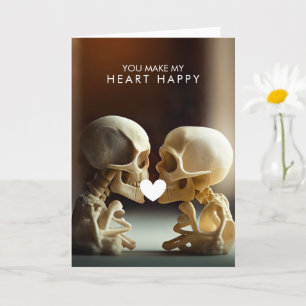 LOVE SKULLS Vouwbare Wenskaart Kaart