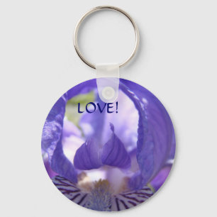 LOVE! Sleutelhanger Paarse Iris Bloem Sleutelhange