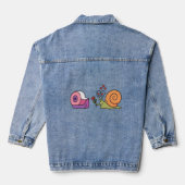 Love Snail & Tape – Cute Funny Sticker Denim Jacket (Achterkant)