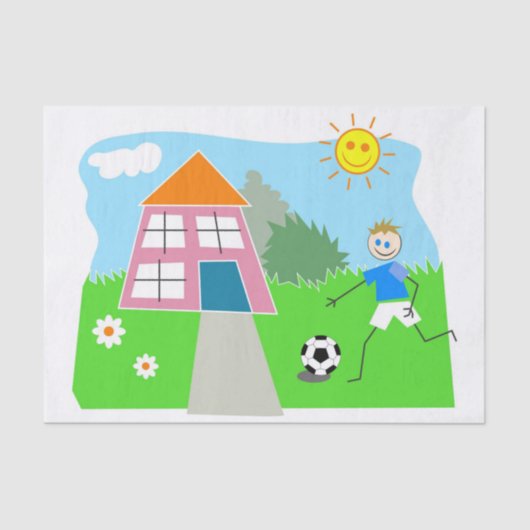 Love Soccer Kinder Tissuepapier (Voorkant)