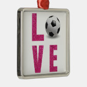 Love Soccer Metalen Ornament (Rechts)