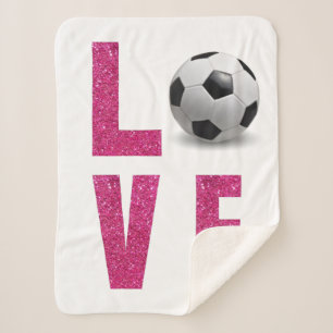 Love Soccer Sherpa Deken