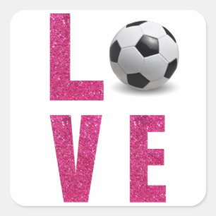 Love Soccer Vierkante Sticker