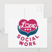 Love Social Work Social Worker Appreciation Briefkaart (Voorkant / Achterkant)