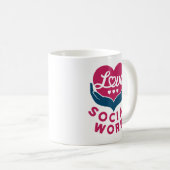 Love Social Work Social Worker Appreciation Koffiemok (Voorkant rechts)