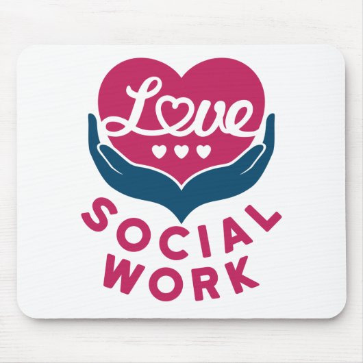 Love Social Work Social Worker Appreciation Muismat (Voorkant)