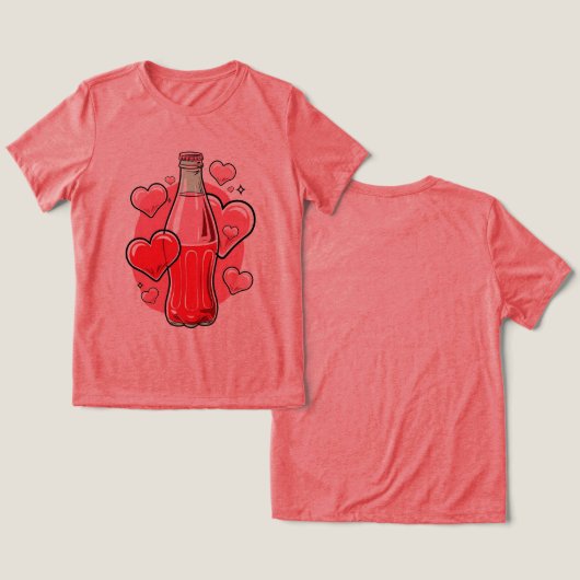 Love Soda Tri-Blend Shirt (Ontwerp Voorkant & Achterkant)
