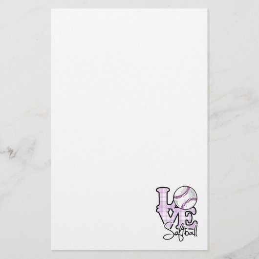 Love Softball Briefpapier (Voorkant)